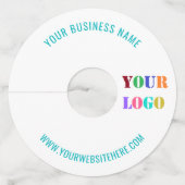 ビジネスパーソナライズされたロゴと文字ワイングラスラベル ワイングラスタグ (正面)