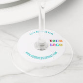 ビジネスパーソナライズされたロゴと文字ワイングラスラベル ワイングラスタグ (クローズアップ)