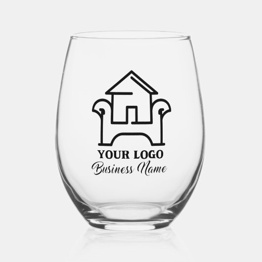 ビジネスパーソナライズされたロゴのステムレス ステムなしワイングラス (正面)