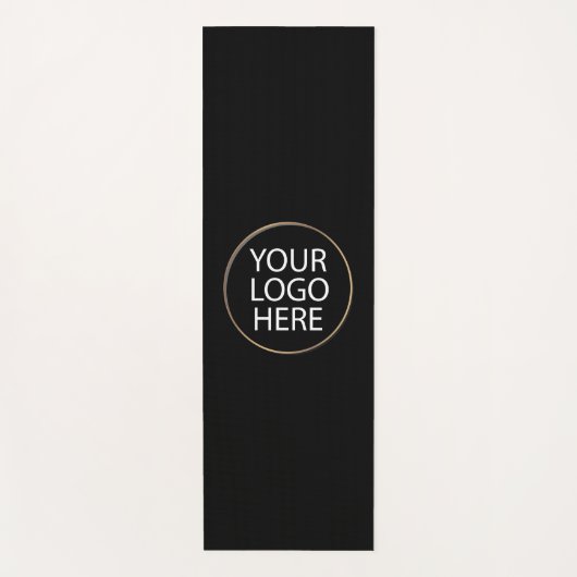 ビジネスパーソナライズされたロゴを黒にカスタム追加 ヨガマット (正面)