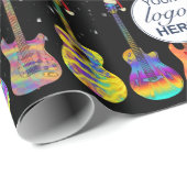 ビジネスパーソナライズされたロゴギタークリスマス ラッピングペーパー (ロールコーナー)