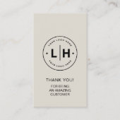 ビジネスパーソナライズされたロゴサンキューカード ロイヤリティカード (正面)