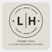 ビジネスパーソナライズされたロゴプロモーション スクエアシール (正面)