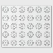 ビジネスパーソナライズされたロゴベーカリー白黒 ラッピングペーパー (フラット)