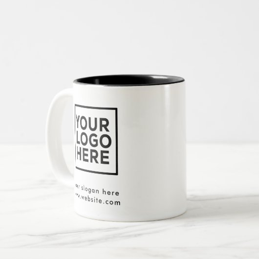 ビジネスパーソナライズされたロゴ会社 ツートーンマグカップ (正面左)