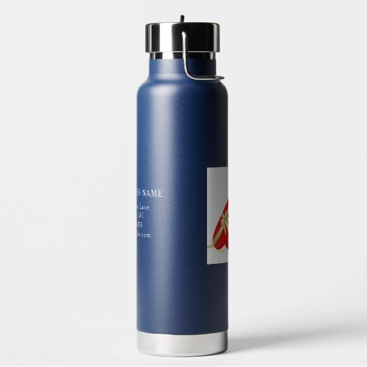 ビジネスパーソナライズされたロゴ名アドレスサイトNavy ウォーターボトル (左面)