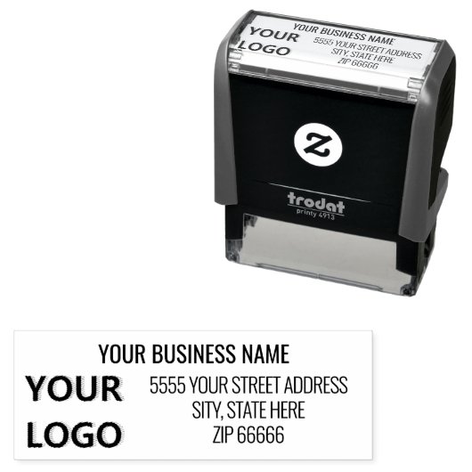 ビジネスパーソナライズされたロゴ名アドレススタンプ セルフインキングスタンプ (インサイチュ)