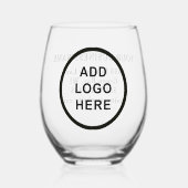 ビジネスパーソナライズされたロゴ名アドレスWebサイト ステムなしワイングラス (正面)
