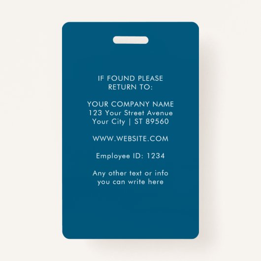 ビジネスパーソナライズされたロゴ従業員の写真ID バッジ (裏面)