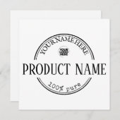 ビジネスパーソナライズされたロゴ白黒 招待状 (正面/裏面)