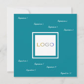 ビジネスパーソナライズされたロゴ、抽象芸術アートカード セーブザデート (裏面)