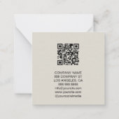 ビジネスパーソナライズされたロゴQRサンキューカード ノートカード (裏面)