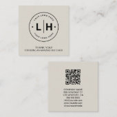 ビジネスパーソナライズされたロゴQRサンキューカード ノートカード (正面/裏面)