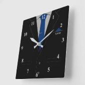 ビジネスパーソナライズされた時計とカスタム文字名 スクエア壁時計 (傾斜)