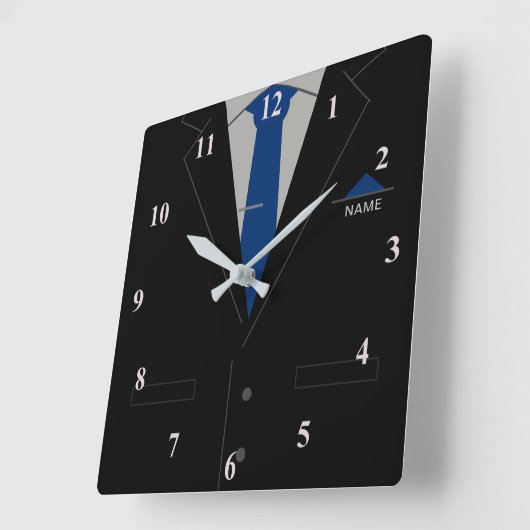 ビジネスパーソナライズされた時計とカスタム文字名 スクエア壁時計 (傾斜)