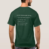 ビジネスパーソナライズされたTシャツお名前文字情報 Tシャツ (裏面)