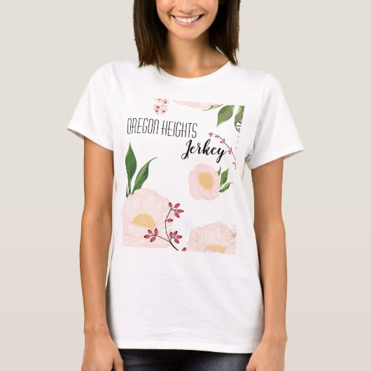 ビジネスパーソナライズされたTシャツベビーピンクコスモスオン Tシャツ (正面)