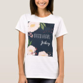 ビジネスパーソナライズされたTシャツベビーピンクコスモスオン Tシャツ (正面)