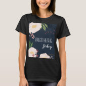 ビジネスパーソナライズされたTシャツベビーピンクコスモスオン Tシャツ (正面)