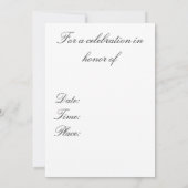 ビジネスパーティの招待状ホワイトブラックグレーストライプ 招待状 (裏面)