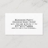 ビジネスパーティーお祝い招待状のお知らせ 名刺 (裏面)