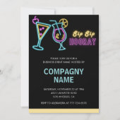 ビジネスパーティー招待状カクテルネオングロー 招待状 (正面)