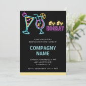 ビジネスパーティー招待状カクテルネオングロー 招待状 (スタンド正面)