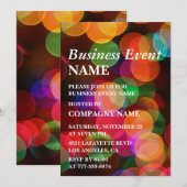 ビジネスパーティー招待状カラフル紙吹雪スパークル 招待状 (正面/裏面)