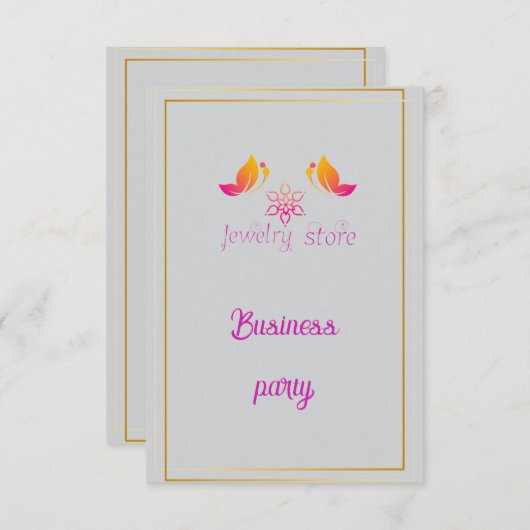 ビジネスパーティー 招待状 (正面/裏面)