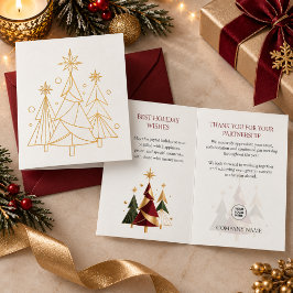 ビジネスパートナー向けゴールドフォイルクリスマスカード 箔カード