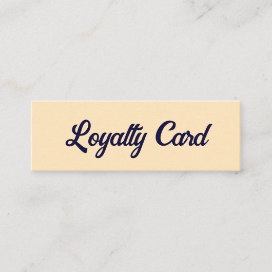 ビジネスビスクとダークブルーのスクリプト割引 ロイヤリティカード (正面)