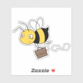 ビジネスビー、疲れたストレスたまっているビーがブリーフケースを持ってる シール (シート)