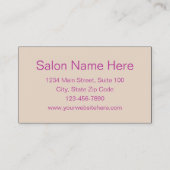 ビジネスピンクとベージュの美しいサロン割引 名刺 (裏面)