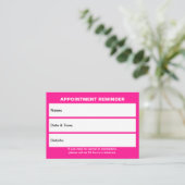 ビジネスピンクアポイントメントカード 予約カード (スタンド正面)