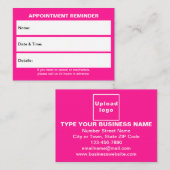ビジネスピンクアポイントメントカード 予約カード (正面/裏面)