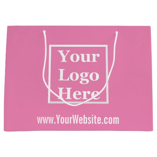 ビジネスピンクテンプレートロゴはこちら ラージペーパーバッグ (正面)