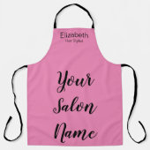 ビジネスピンクブラックサロン名スクリプトスタイリスト名 エプロン (正面)