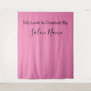 ビジネスピンクブラック美しいサロンセルフィーステーション タペストリー