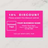 ビジネスピンク割引カード 割引カード (正面)