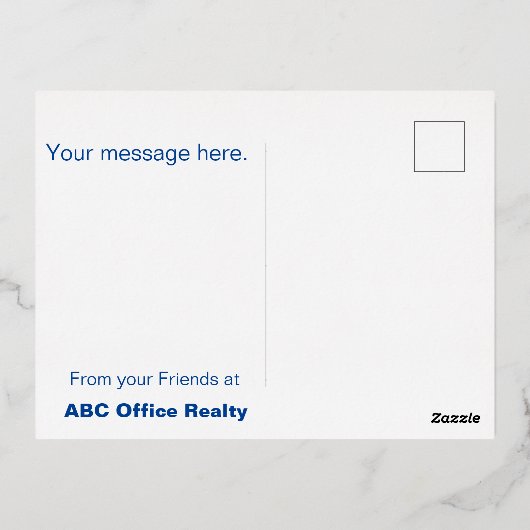 ビジネスピースブルー 箔シーズンポストカード (裏面)