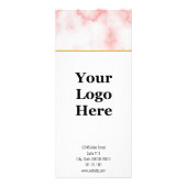 ビジネスフェイクピンク大理石の価格表テンプレート ラックカード (裏面)