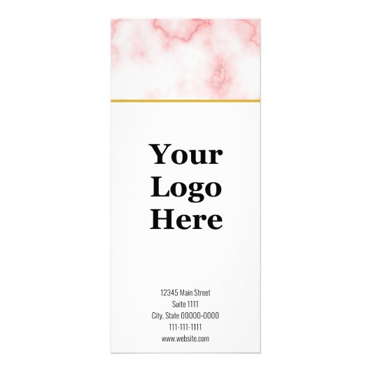 ビジネスフェイクピンク大理石の価格表テンプレート ラックカード (裏面)