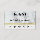 ビジネスフェイクホワイトマーブルヘアサロンロイヤリティカード 名刺 (正面)