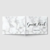 ビジネスフェイクホワイトマーブル会社名テンプレート ゲストブック (全面)