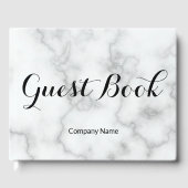 ビジネスフェイクホワイトマーブル会社名テンプレート ゲストブック (正面)