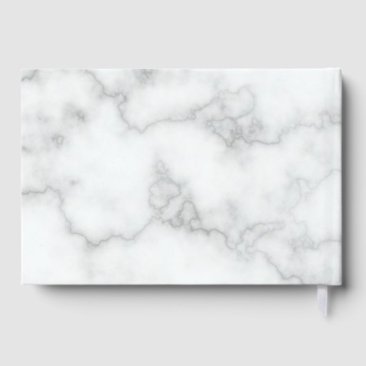 ビジネスフェイクロゴ白大理石と金ゴールド文字 ゲストブック (裏面)