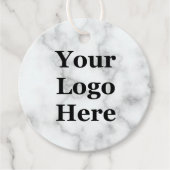 ビジネスフェイクロゴ白大理石2面価格ラベル フェイバータグ (正面)