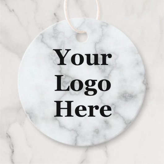 ビジネスフェイクロゴ白大理石2面価格ラベル フェイバータグ (正面)