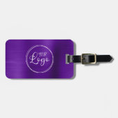 ビジネスフェイクロゴ紫グラデーション箔 ラゲッジタグ (正面横)