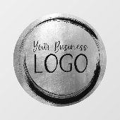 ビジネスフェイクロゴ銀箔サークル ウィンドウサイン (シート)